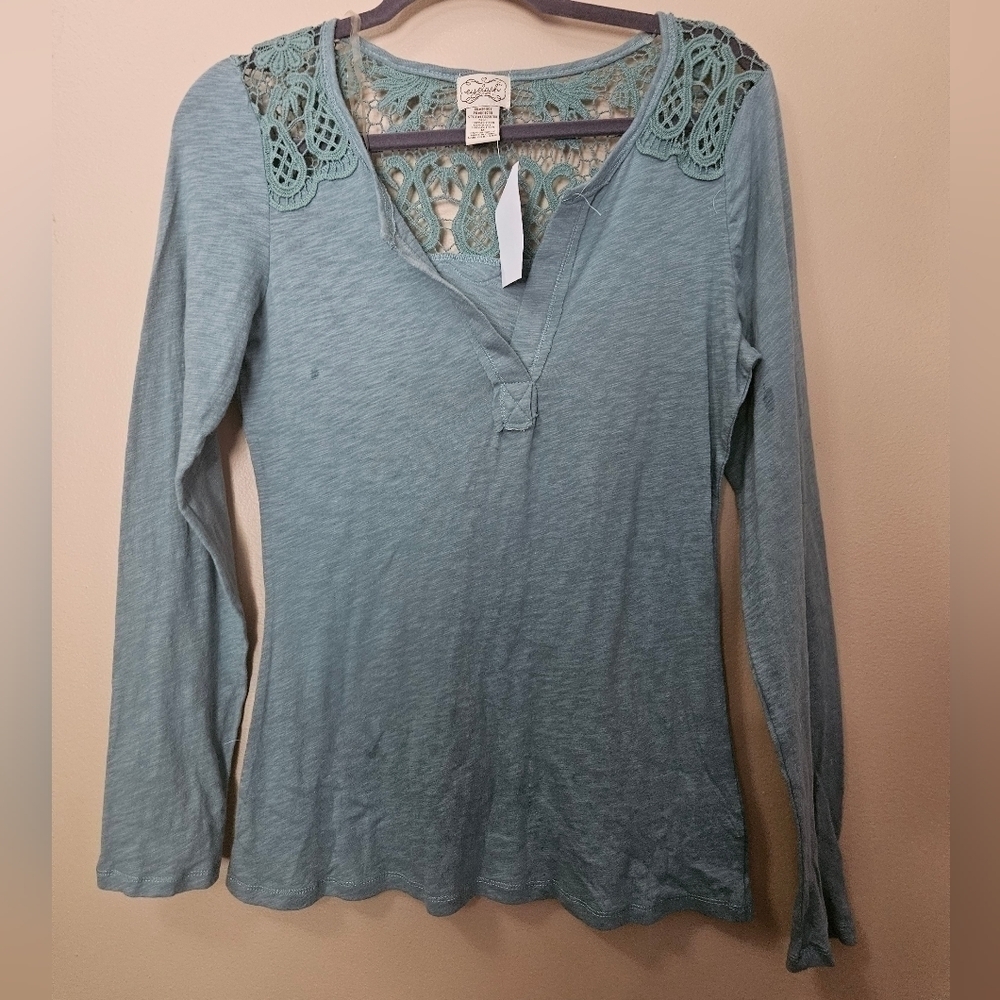 NWT Eyelash Couture Longsleeve 100% Cotton Shirt Women's Size M